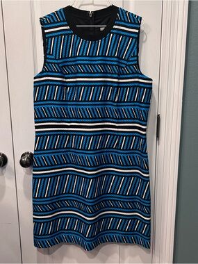 Tommy Hilfiger Women’s Blue/Black Aztec Pattern Sleeveless 38” Long Sz. 16 Dress